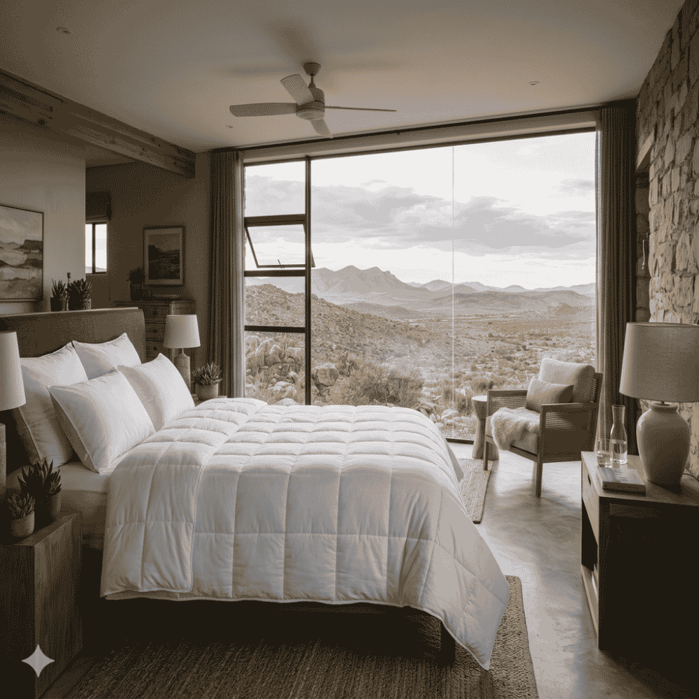 Pure wool duvets and pillows handmade by Karoo Creations - perfect temperature regulating bedding in South Africa.